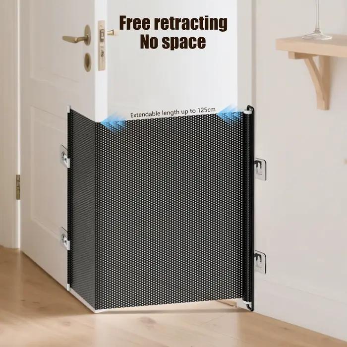 Barrière de sécurité rétractable pour bébés et animaux domestiques largeur 49 pouces sans perçage pour maison cour garage occassions spéciales