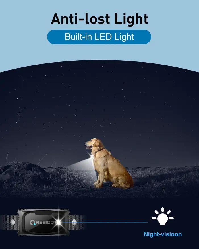ABBIDOT T50 collier de choc électrique d'entraînement pour chiens pour animaux de compagnie 3300 pieds avec lumière LED fournitures d'équipement canin accessoires sangle d'alimentation