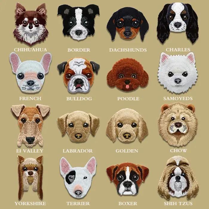 Patchs de tête de chien Animal pour vêtements enfants Parches Termoadhesivos Para Ropa repassage sur chemise trou de réparation broderie bricolage Sweing