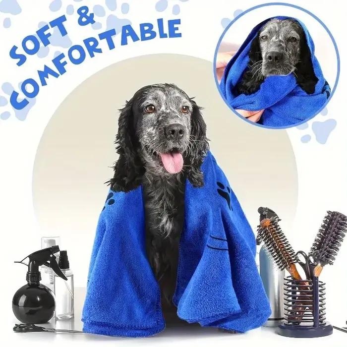 Serviette pour chien en microfibre super absorbante à motif de patte