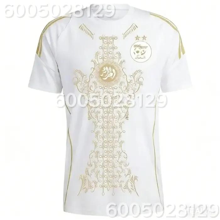Maillot de l'équipe d'Algérie pour la saison 24-25 t-shirt unisexe streetwear polyester pour hommes et femmes, adapté à toutes les saisons et occasions familiales