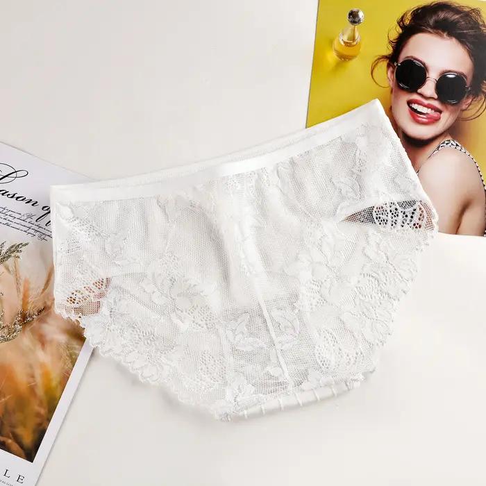 Culotte en dentelle évidée pour femme