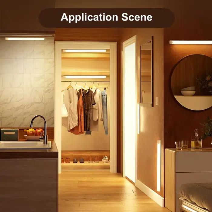 Barre lumineuse LED avec détecteur de mouvement, veilleuse à Induction sans fil, Rechargeable par US