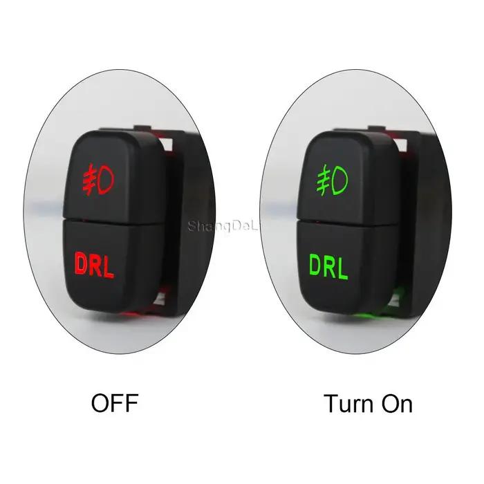 Interrupteur LED rouge à double clé, antibrouillard, bouton DRL pour Mitsubishi Pajero V73 V93 Lance