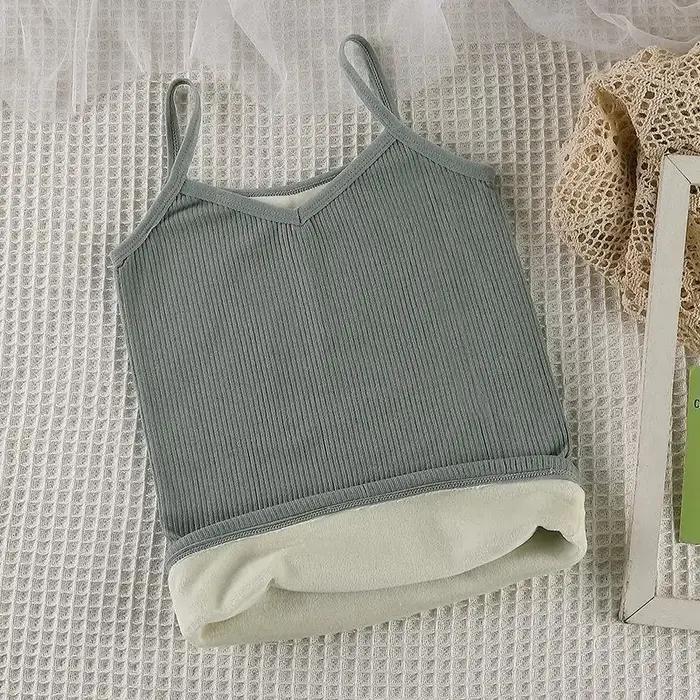Gilet thermique chaud pour femme, couleur unie, décontracté, Camisole en velours, sans manches, épai