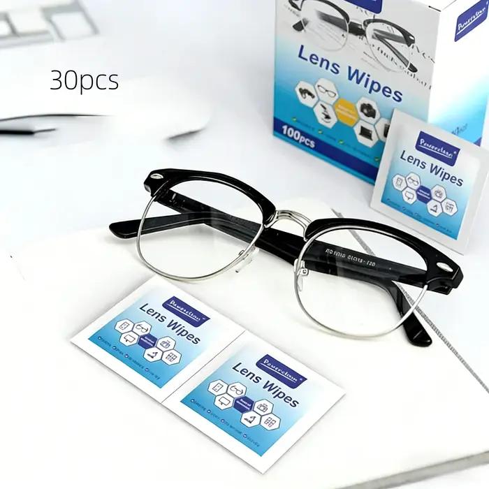 100 lingettes nettoyantes pour lunettes