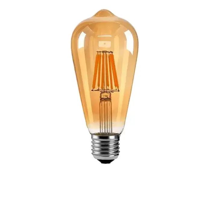 Ampoules LED à Filament Edison, lumières artistiques dorées ST64 à intensité variable E27 B22 2W 4W
