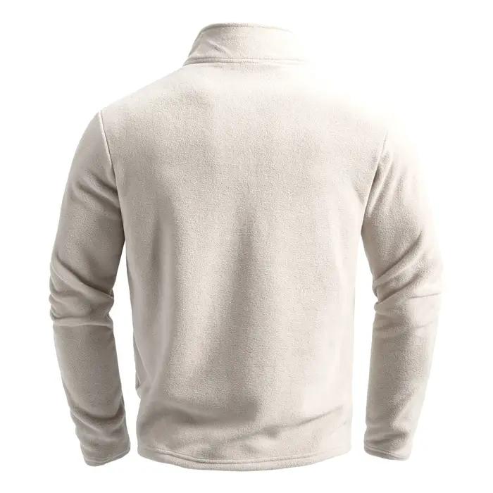 Pull chaud d'extérieur pour hommes, mode hiver, chaud et confortable, demi-fermeture éclair, couleur