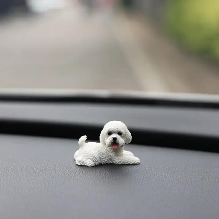Figurines de chien caniche de Simulation, artisanat en résine, Figurine Miniature, Mini ornement Ani
