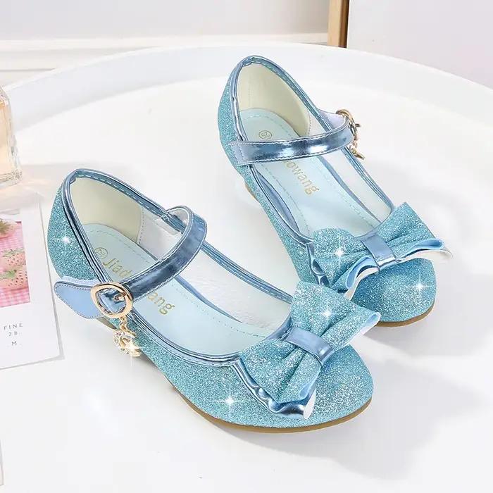 Sandales à strass papillon pour filles, chaussures de princesse à talons hauts pour enfants occasions festives et anniversaires