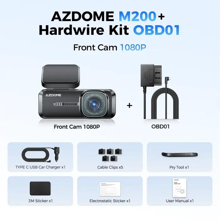 AZDOcloser-Caméra de Tableau de Bord M200 1080P FHD Wifi pour Voiture