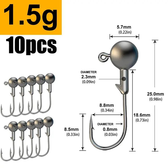 JYJ 1g 2g 3g 4g 5g 6g 7g 8g 9g 10g 14g 20g 28g crochet de tête de gabarit de pêche