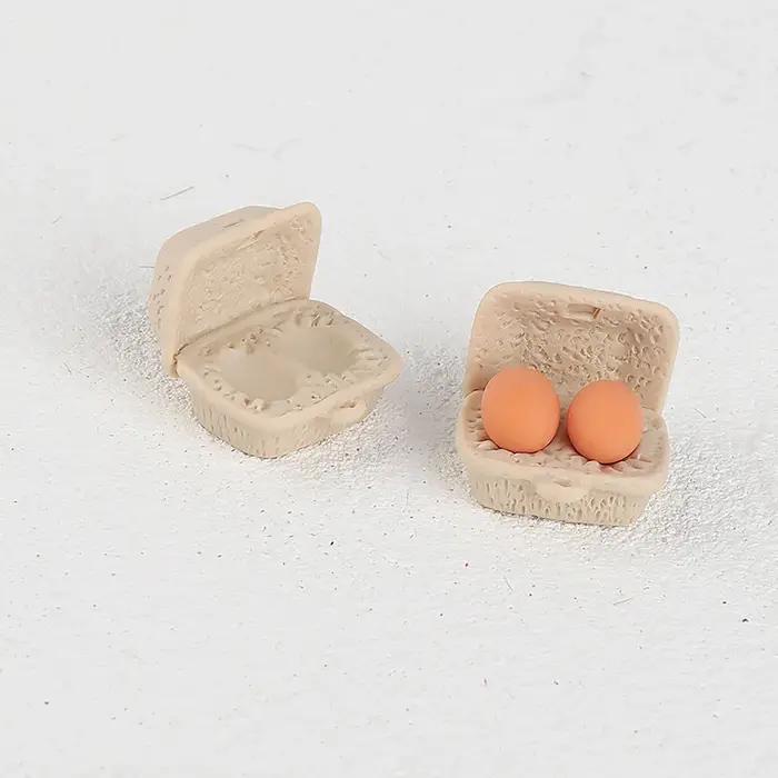 Mini-scène d'œuf miniature, petit ornement en résine, mini plateau à œufs, ornement créatif DIY
