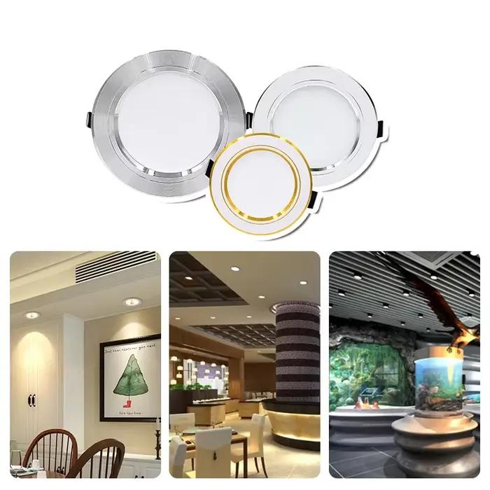 LED Downlight AC110V 220V Ultra-mince 5W 9W 12W 15W 18W DC12V 24V LED plafonnier encastré Downlights