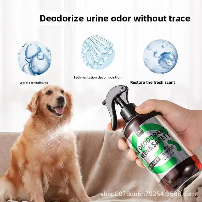 Spray désodorisant pour animaux de compagnie, spray désodorisant pour toilettes intérieures, spray désodorisant pour l'odeur d'urine de chien et spray pour litière pour chat