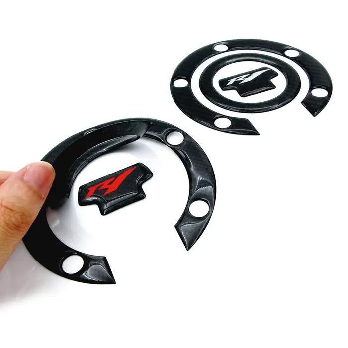 Autocollants de protection pour capuchon de réservoir de moto, en Fiber de carbone, pour Yamaha YZF