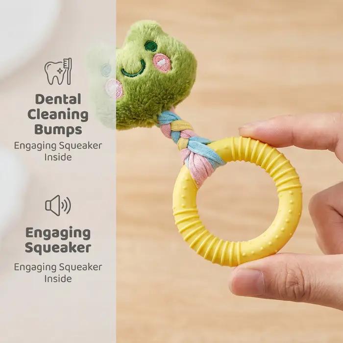 Jouets pour chiens : Anneau interactif en caoutchouc TPR résistant aux morsures pour petits et moyens