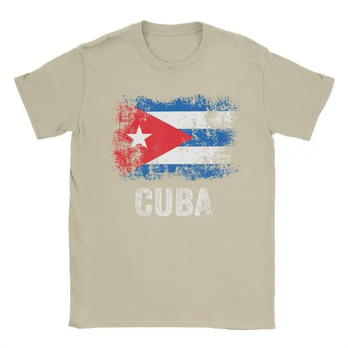 T-shirt vintage Cuba avec drapeau cubain pour homme, style Y2K rétro, en coton, col rond, tendance, cool, coupe ample et oversize, pour l'été