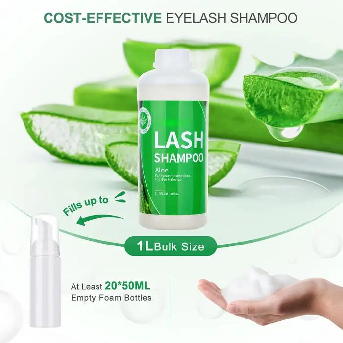 Mousse nettoyante pour cils 1L, shampoing sans pompe d'irritation, Kit de levage et de croissance de
