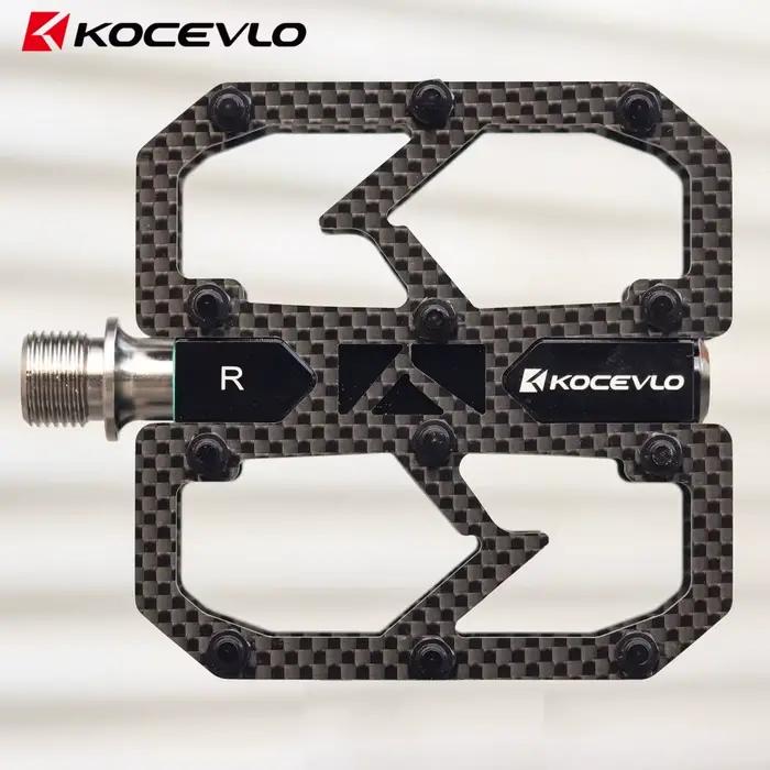 KOCEVLO pédale en Fiber de carbone ultralégère 195g vtt arbre en titane 3 roulements pédale de vélo