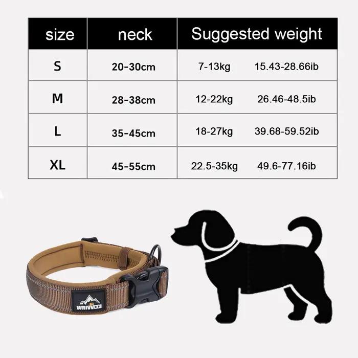 Collier pour chien robuste pour les races moyennes et grandes - Nylon résistant aux morsures