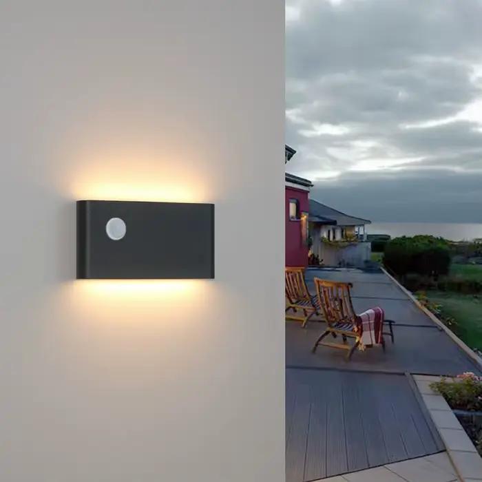Applique murale LED moderne avec capteur de mouvement extérieur, étanche, avec corps humain, envoi d