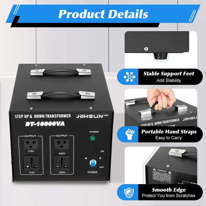 Convertisseur de tension portatif ST-10000 la conversion efficace avisée vers le haut et vers le bas