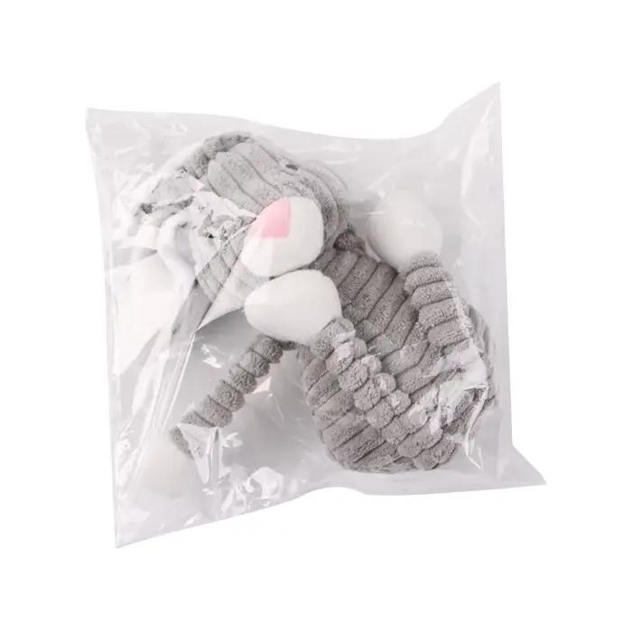Lapin mignon en peluche gris pour petit chien