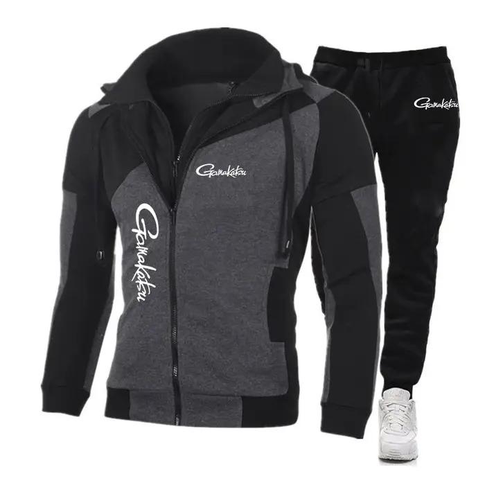 Ensemble de sport confortable en coton imprimé Gamakatsu pour hommes, sweat à capuche tendance avec