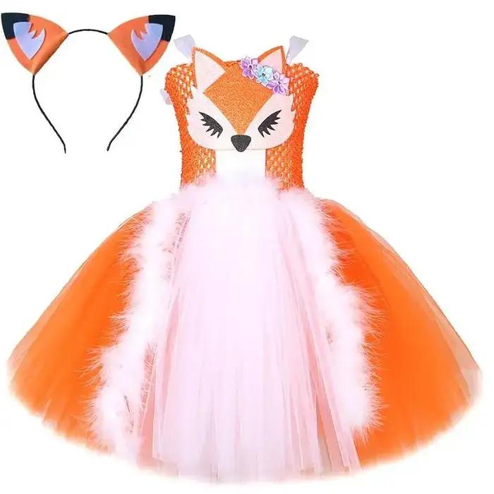 Costumes de renard blanc et orange pour filles