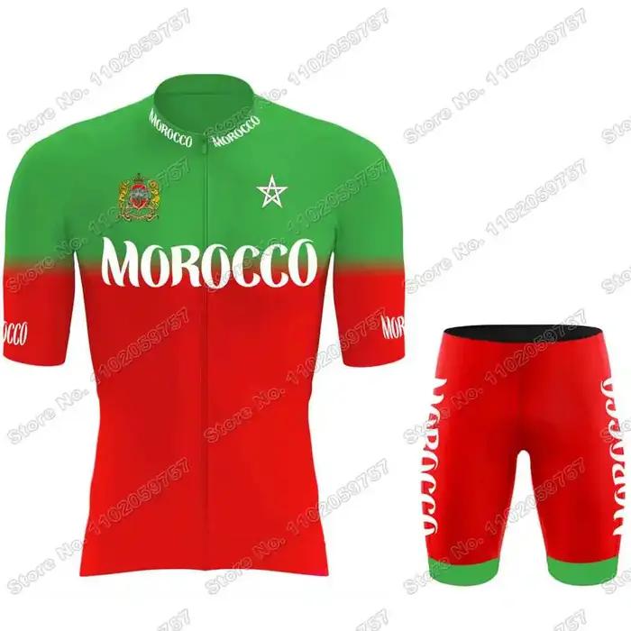 Ensemble de maillot de cyclisme de l'équipe nationale du Maroc pour hommes
