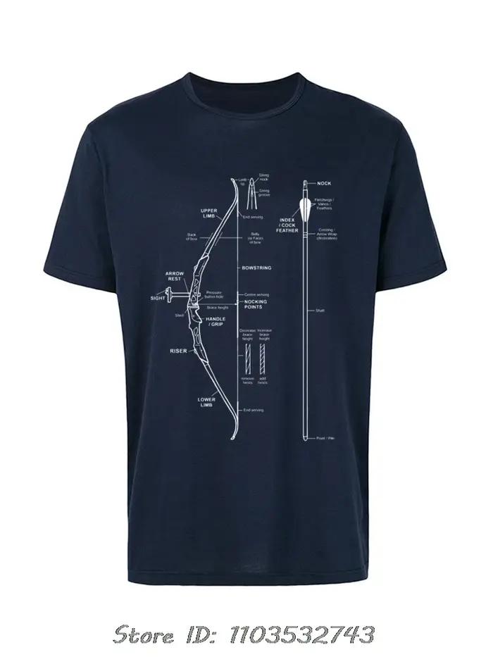 Illustration picturale image T-shirt arc composé tir à l'arc chasse anatomie hommes vêtements Fitness