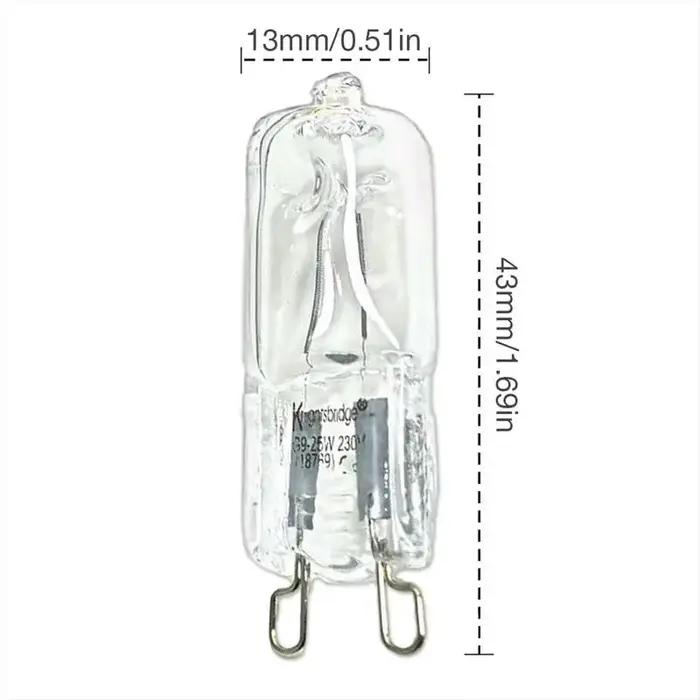 Ampoule halogène G9 40W pour micro-ondes, éclairage de four, verre transparent, chaque éclairage int
