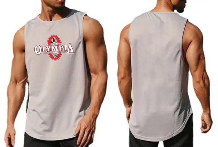 Vêtements de fitness en maille à séchage rapide pour hommes, chemises de musculation, chemise de cou