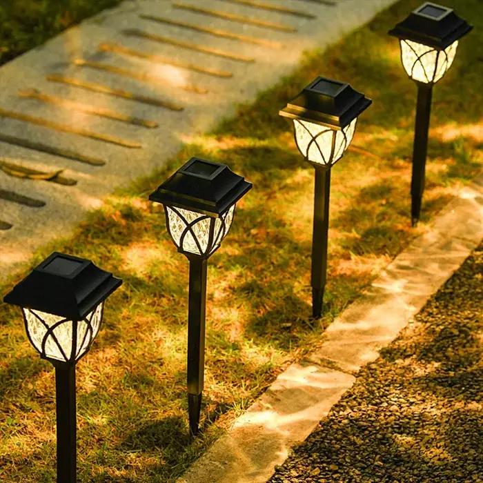 Paquet de 1 à 10 lumières solaires de cour lumières de pelouse lumineuses lumières de voie solaire L