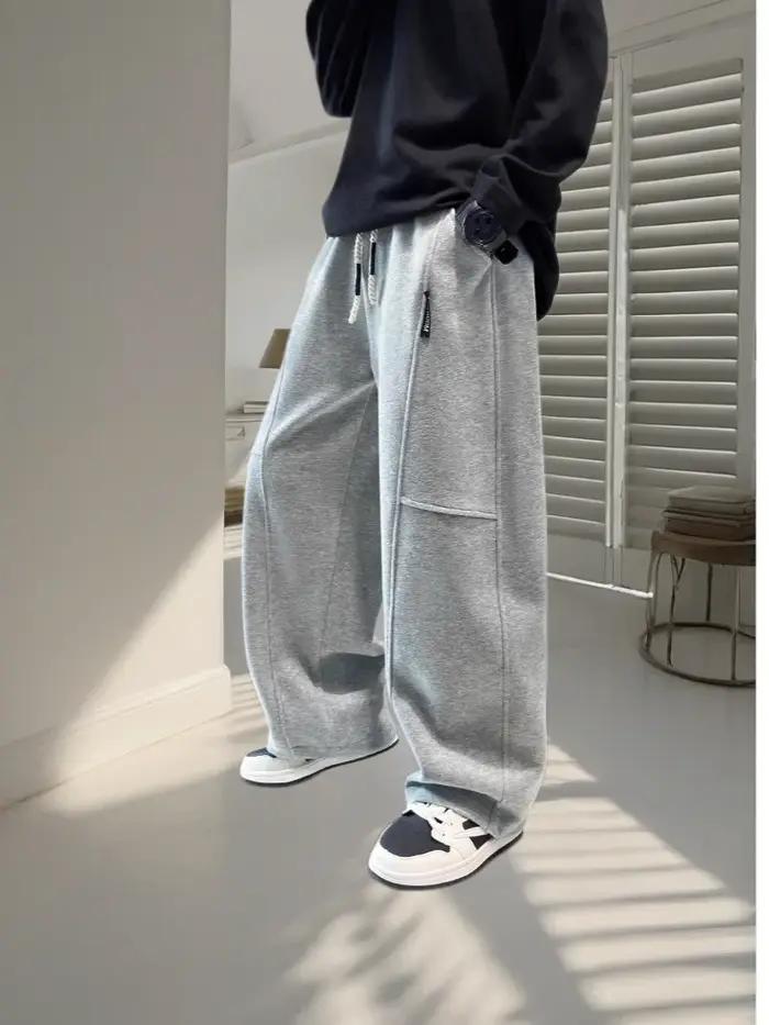 Nouveau pantalon décontracté pour enfants Printemps 2026 – Pantalon de survêtement noir à taille éla