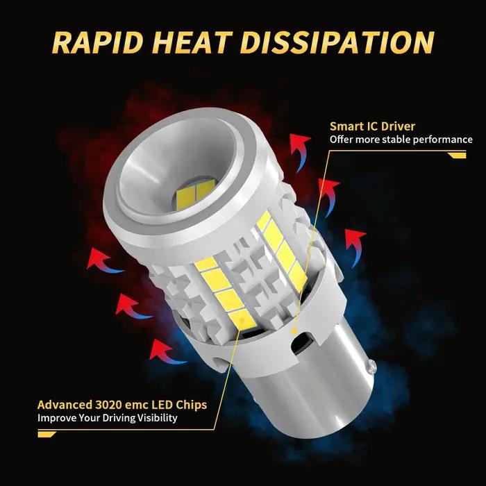Oprah 2 pièces PY21W LED CANBUS clignotant BA15S P21W 1156 BAU15S ampoule 3020SMD voiture LED feu de