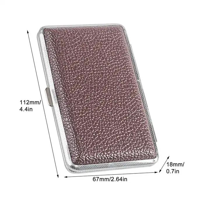 Étui à Cigarettes en cuir Portable, boîte de transport de 20 pièces, cadre métallique, porte-Cigarettes, boîte à cigares mince et Flexible