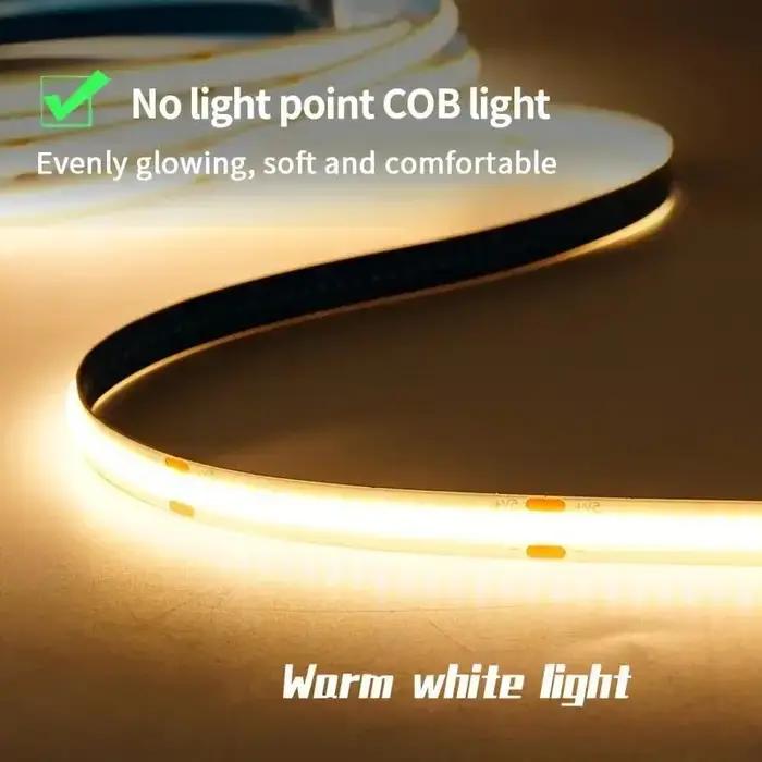 Bande lumineuse LED à capteur tactile USB, rétroéclairage gradateur, 5V, COB, ruban à diode pour la