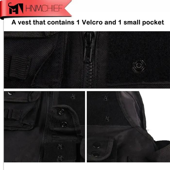 Veste de police militaire en poly glaDulglaSWAT, équipement CS, uniforme noir