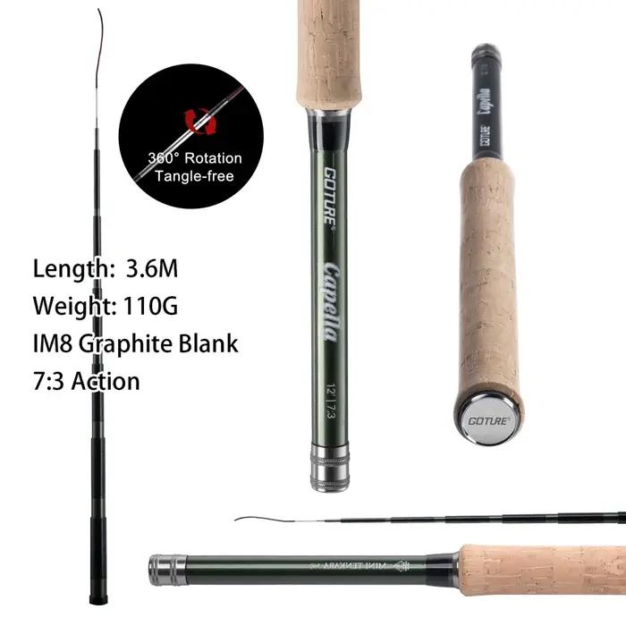 Goture-Ensemble de leurres de pêche à la mouche ChlorTenkara, 12 pieds, en fibre de carbone IM8, ult