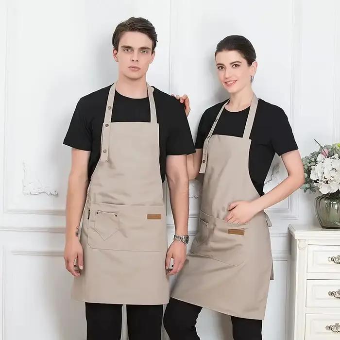 Tablier de Cuisine Mode Hommes Femmes Toile Tricotée Restaurant Bar Professionnel Occasionnels
