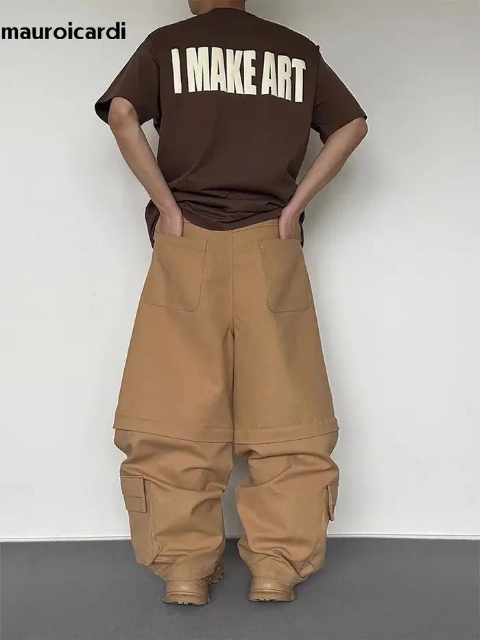 Mauroicardi-Pantalon Cargo Cool à Jambes Larges pour Homme