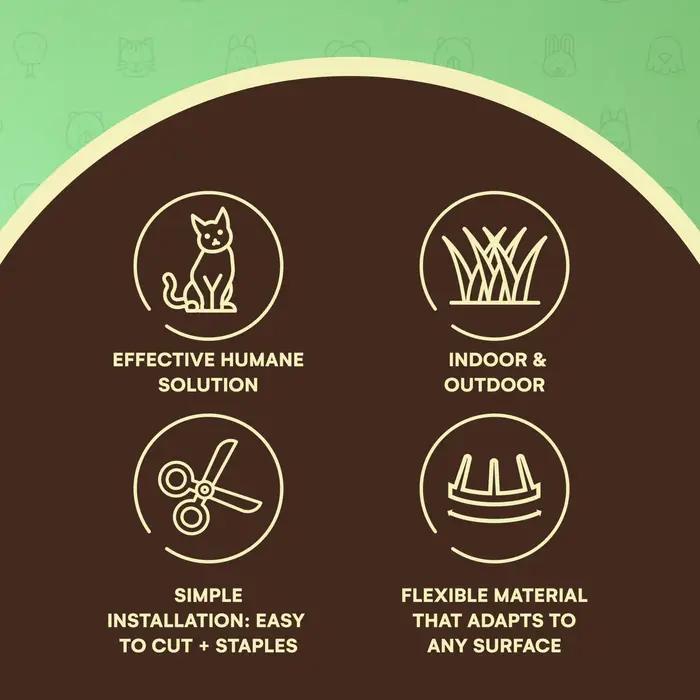 Tapis dissuasif pour chat, Anti-réseau pour chien et chat, répulsif d'entraînement, tapis à pointes en plastique pour garder les chats et les chiens, protection des plantes