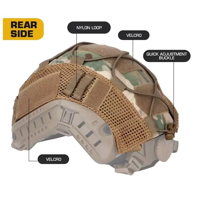 Housse OPHIDIAN pour casque Fast MH PJ BJ OPS-Core - Couverture tactique airsoft paintball avec cordon élastique