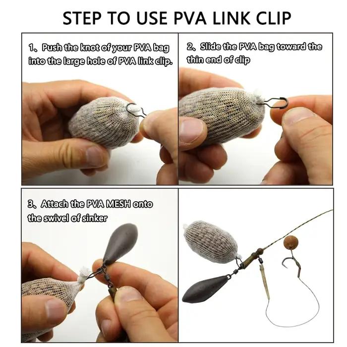 Accessoires de pêche à la carpe, 10 pièces, Clip de liaison pour sac PVA, outil de plate-forme à che