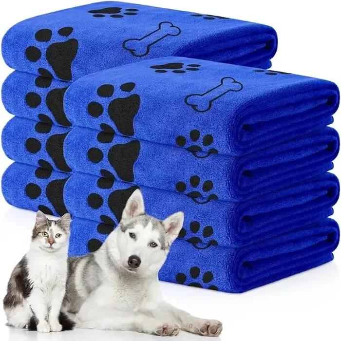 Serviette de bain absorbante en microfibre pour chien