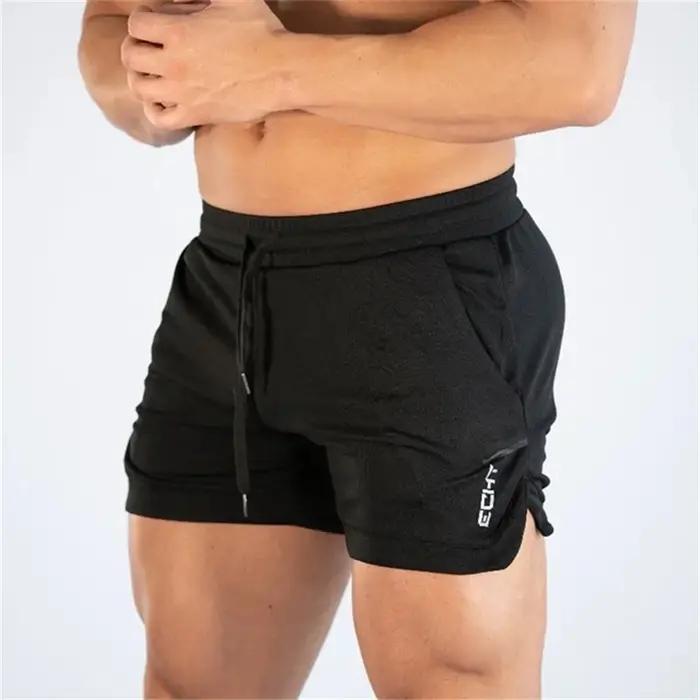 Short de fitness d'été homme, polyester respirant, court pour course à pied, randonnée, fitness, style sportif, cordon de serrage, poche pratique