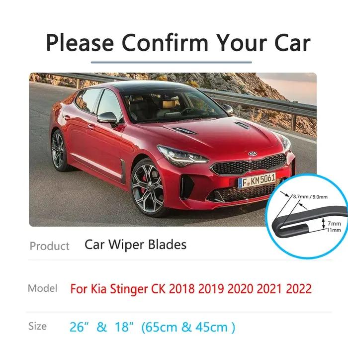 Lames d'essuie-glace avant pour Kia Stinger CK 2018 2019 2020 2021 2022, pièces de pare-brise pour l
