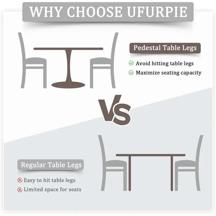 Table à manger ronde blanche de 47 pouces pour 4 5 6 personnes, table tulipe avec plateau étanche en